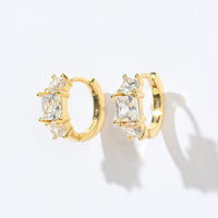 Madison Hoops | Clear Gold