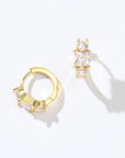 Madison Hoops | Clear Gold