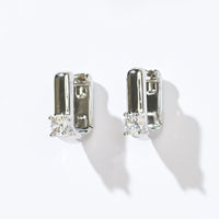 Sienna Minimalist Huggies | Clear Silver