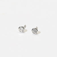 Penny Bezel Studs | Silver
