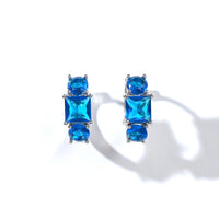 Madison Hoops | Royal Blue Silver