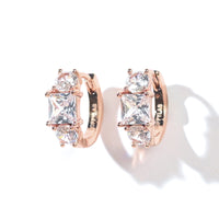 Madison Hoops | Clear Rose Gold