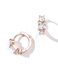 Madison Hoops | Clear Rose Gold