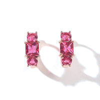 Madison Hoops | Ruby Red Rose Gold