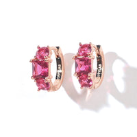 Madison Hoops | Ruby Red Rose Gold