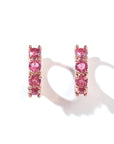 Kaia Mini Huggies | Ruby Red Rose Gold
