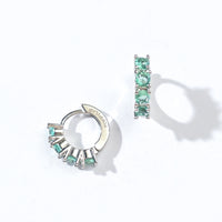 Kaia Mini Huggies | Spring Green Silver