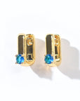 Sienna Minimalist Huggies | Royal Blue Gold