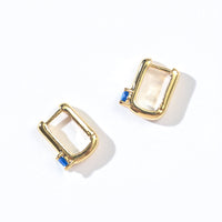 Sienna Minimalist Huggies | Royal Blue Gold