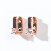 Sienna Minimalist Huggies | Clear Rose Gold