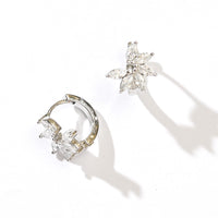 Jazlyn Petal Hoops | Clear Silver