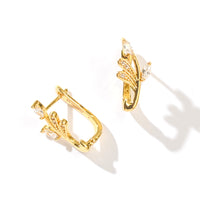 Yasmine Hoops | Clear Gold