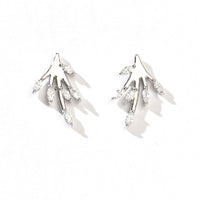 Azalea Studs | White Silver