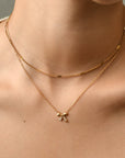 Amy Bow Necklace | Gold