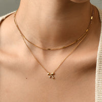 Amy Bow Necklace | Gold
