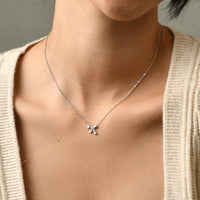 Amy Bow Necklace | Silver