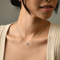 Amy Bow Necklace | Silver
