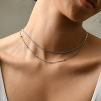 Ava Layered Tennis Necklace | Silver