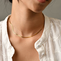 Lorelai 2mm Snake Necklace | Gold