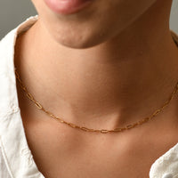 Ashley Mini Paperclip Necklace | Gold