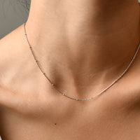 Alba Beaded Chain Necklace | Silver