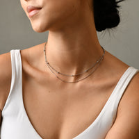 Alba Beaded Chain Necklace | Silver