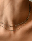 Alba Beaded Chain Necklace | Silver