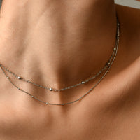 Alba Beaded Chain Necklace | Silver