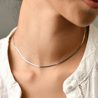 Lorelai 2mm Snake Necklace | Silver