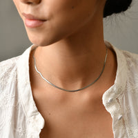 Lorelai 2mm Snake Necklace | Silver