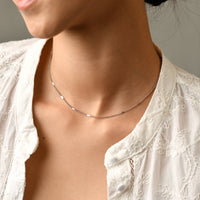 Carrey Hammered Necklace | Silver