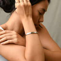 Erin Hammered Cuff Bangle | Silver