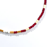 Kendra White Howlite+Red Chalcedony Necklace