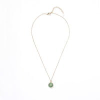 Theia Coin 6.5 carat Green Aventurine with White Topaz (S925)