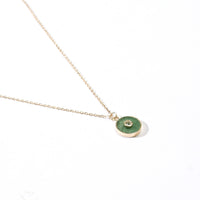 Theia Coin 6.5 carat Green Aventurine with White Topaz (S925)