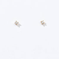 Sloane 3mm Studs | Gold White