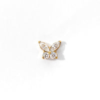 Fifi Butterfly Flatback Earring | Clear Gold