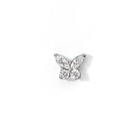 Fifi Butterfly Flatback Earring | Clear Silver