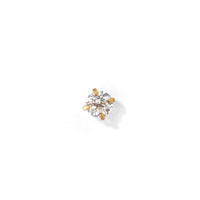 Carrey Round 3mm Flatback Earring |Clear Gold
