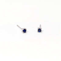 Sloane 3mm Studs | Silver Sapphire