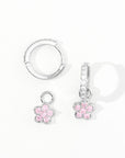 Aina 2-in-1 Hoops with Charms | Pink Silver