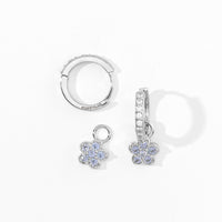 Aina 2-in-1 Hoops with Charms | Frost Silver