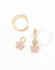 Aina 2-in-1 Hoops with Charms | Pink Gold