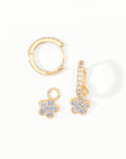 Aina 2-in-1 Hoops with Charms | Frost Gold
