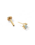 Nova Star Flatback Earring | Sky Blue Gold