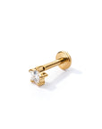 Nova Star Flatback Earring | Clear Gold