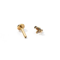 Meadow Flower Flatback Earring | Black Gold
