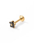 Meadow Flower Flatback Earring | Black Gold