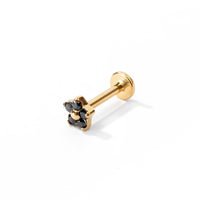 Meadow Flower Flatback Earring | Black Gold