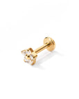 Meadow Flower Flatback Earring | Clear Gold